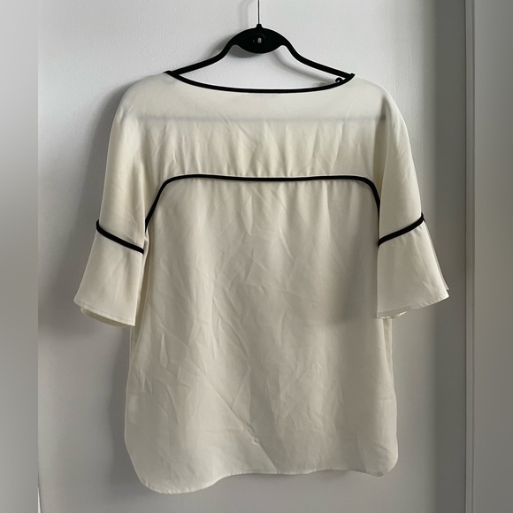 CALVIN KLEIN Ivory Blouse with Black Trim - Picture 6 of 6